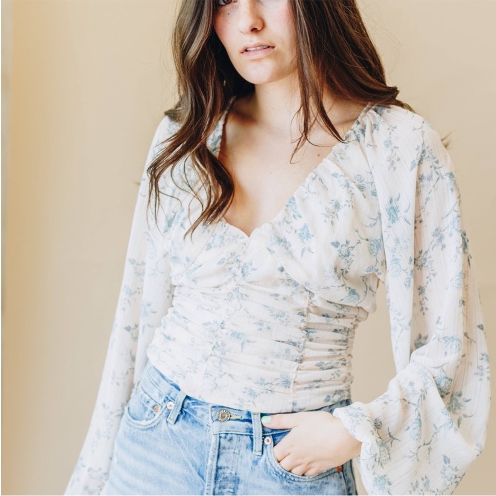 NWT LARGE Free People Final Rose Blouse in color Vintage Combo